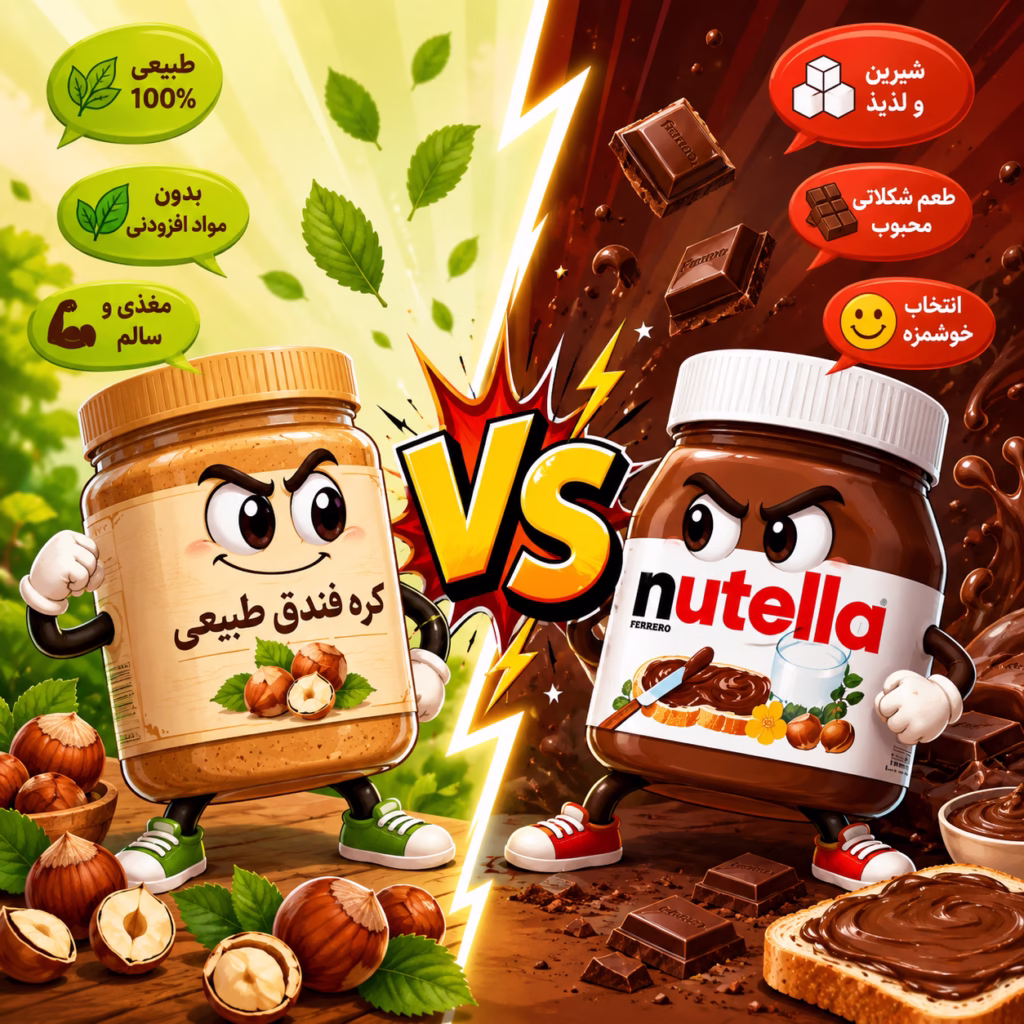 مقایسه نوتلا با کره فندق