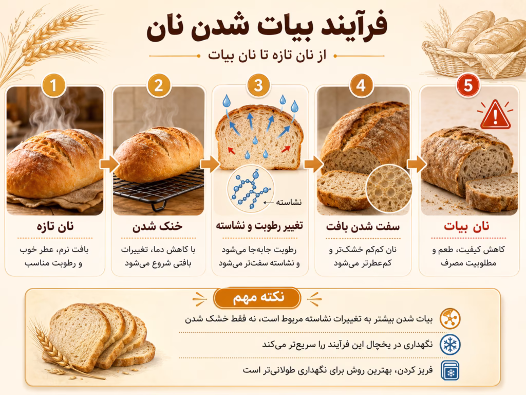 علت بیات شدن نان